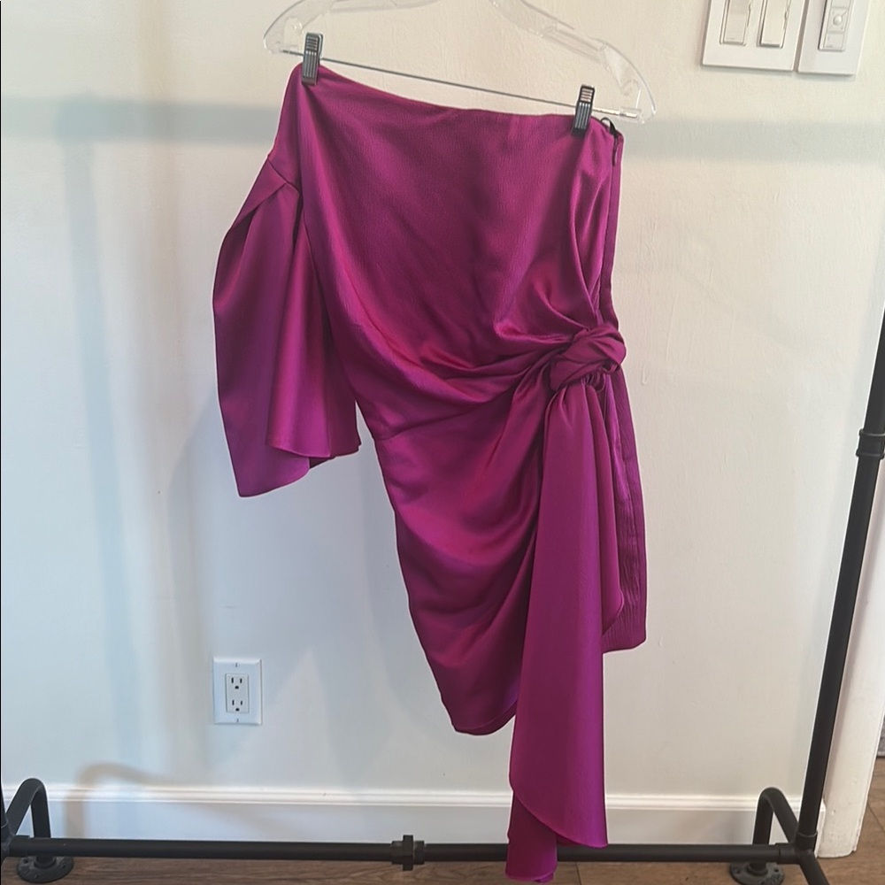 Solace London Pink One Shoulder Dress